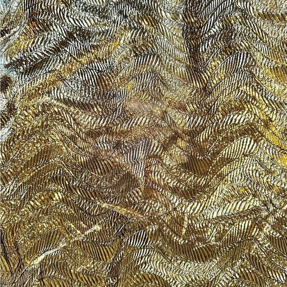 J. Crew Collection Gold Metallic Bodice Jacquard Leaf Cocktail MIDI Dress 10 NWT - Picture 8 of 14